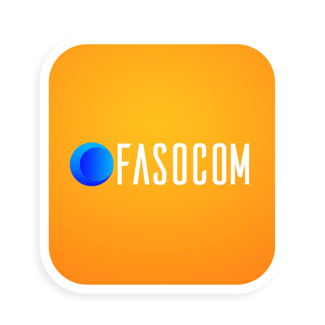 Fasocom logo sur fond jaune